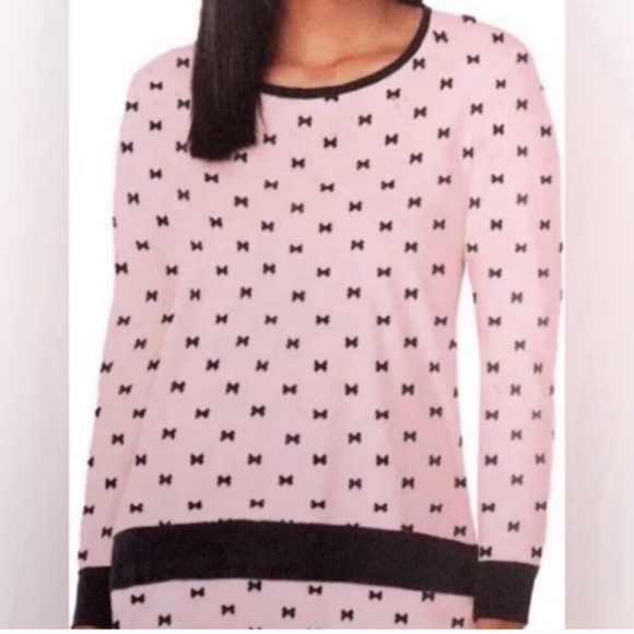 Kate Spade Bow design Plush Soft PJ top,Pink Black - Picture 4 of 13